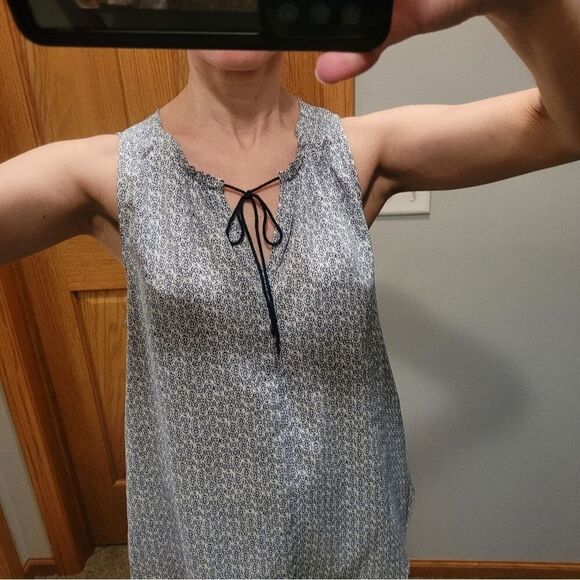 Gap xs navy white sleeveless top oversized tie summer for show ladies - Picture 7 of 16